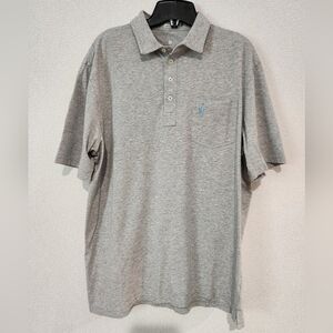 Johnnie-O Heathered Original Gray Polo Cotton Large